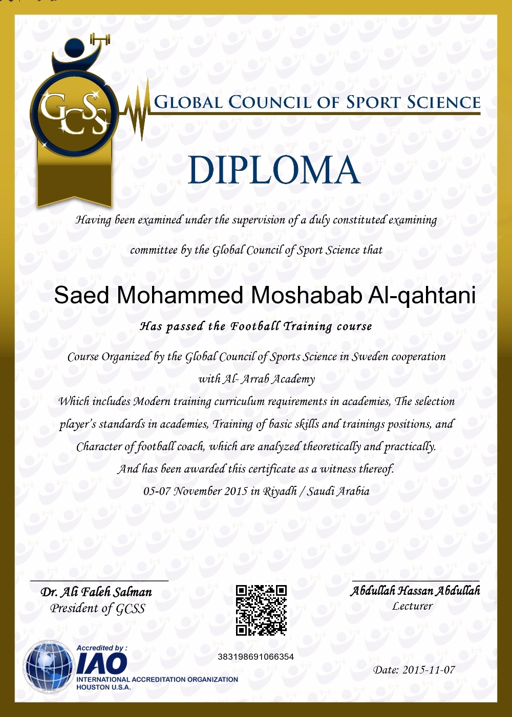 Saed Mohammed Moshabab Al-qahtani